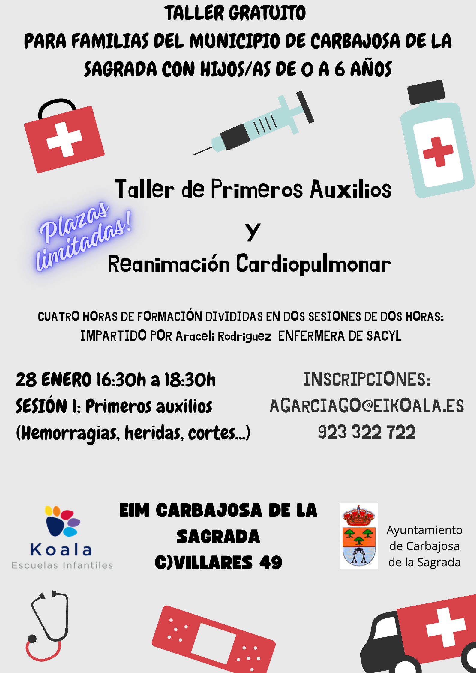 Taller de Primeros Auxilios y Reanimación Cardiopulmonar en Bebés y Niños